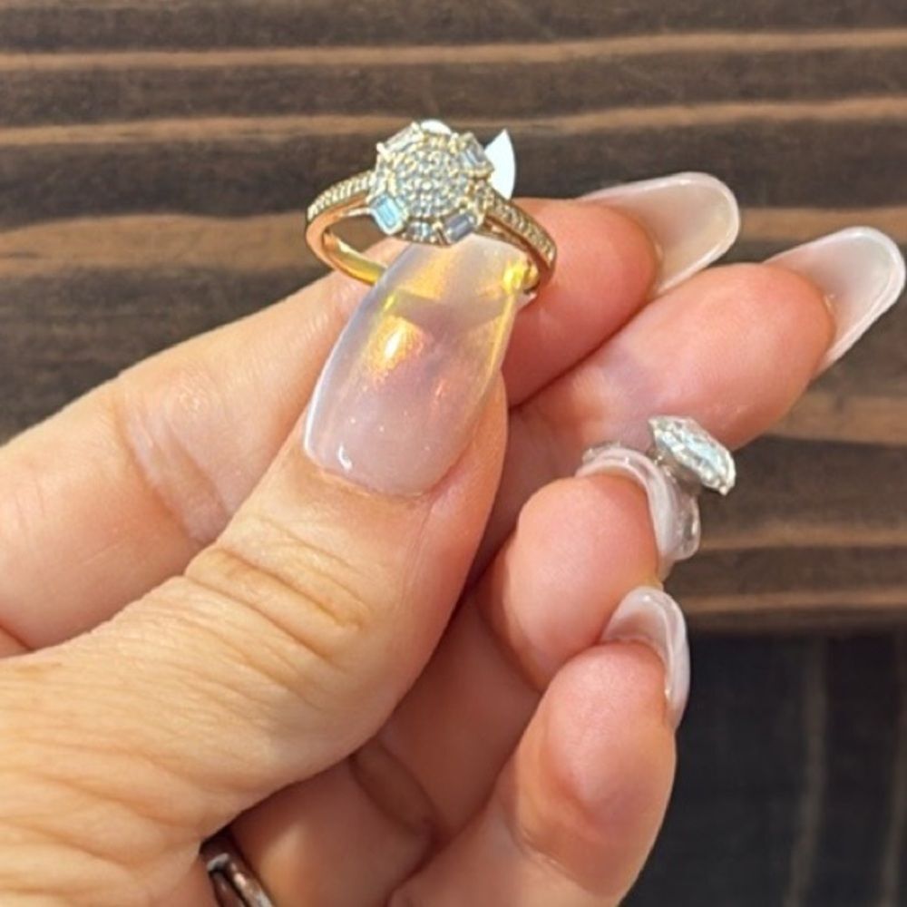 Elegant 14K Gold Plated Zirconia Ring